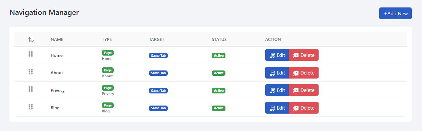 Navigation Manager UI
